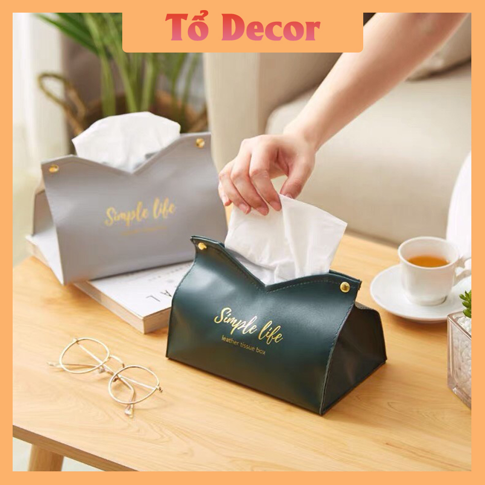 Hộp đựng khăn giấy bằng da, túi đựng giấy ăn tiện dụng cao cấp