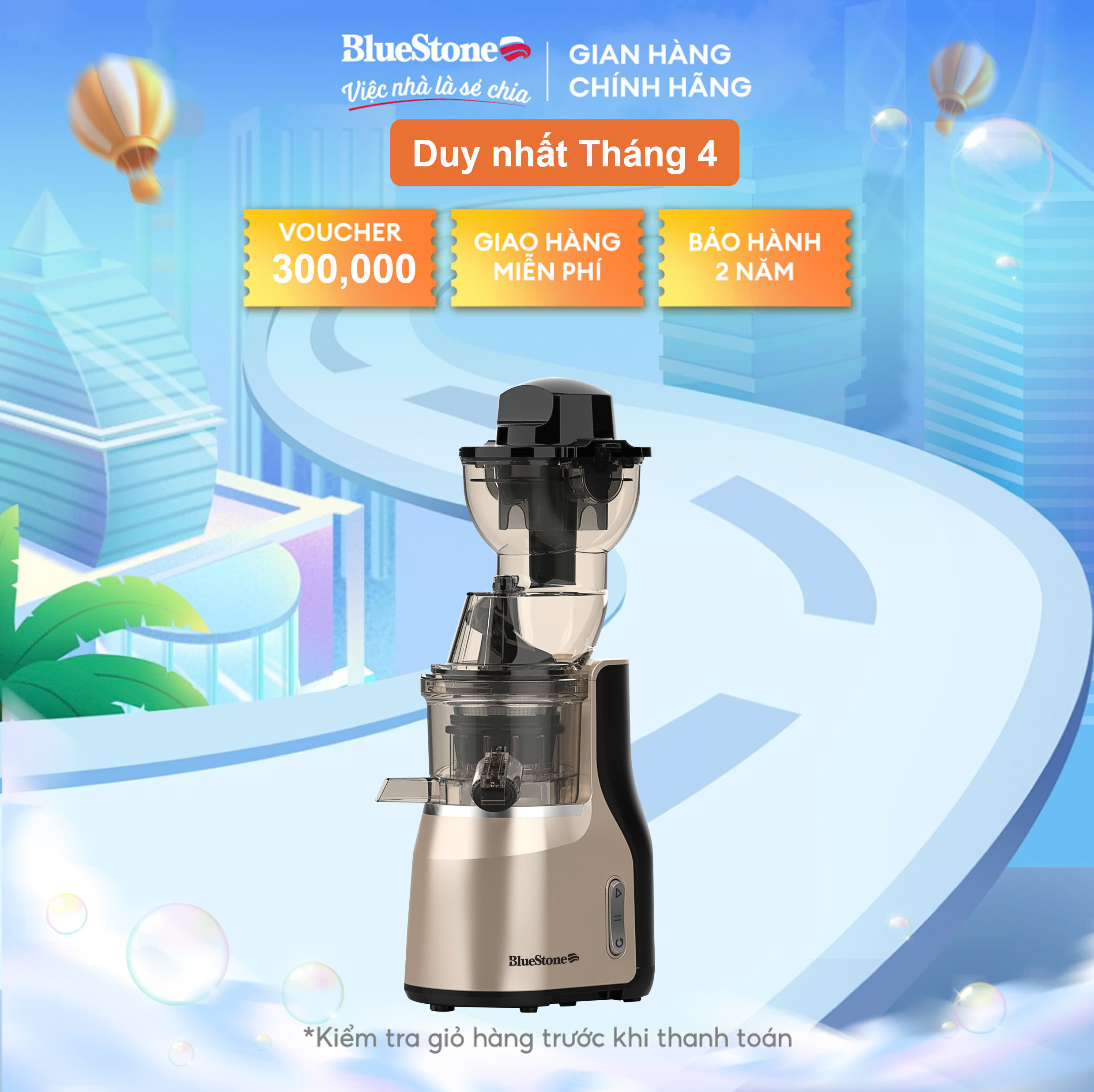 [Trả Góp 0%] Máy Ép Chậm BlueStone SJB-6568 - 250W - Tốc độ ép 45 - 55 vòng/phút - Bảo hành 2 năm - Hàng chính hãng