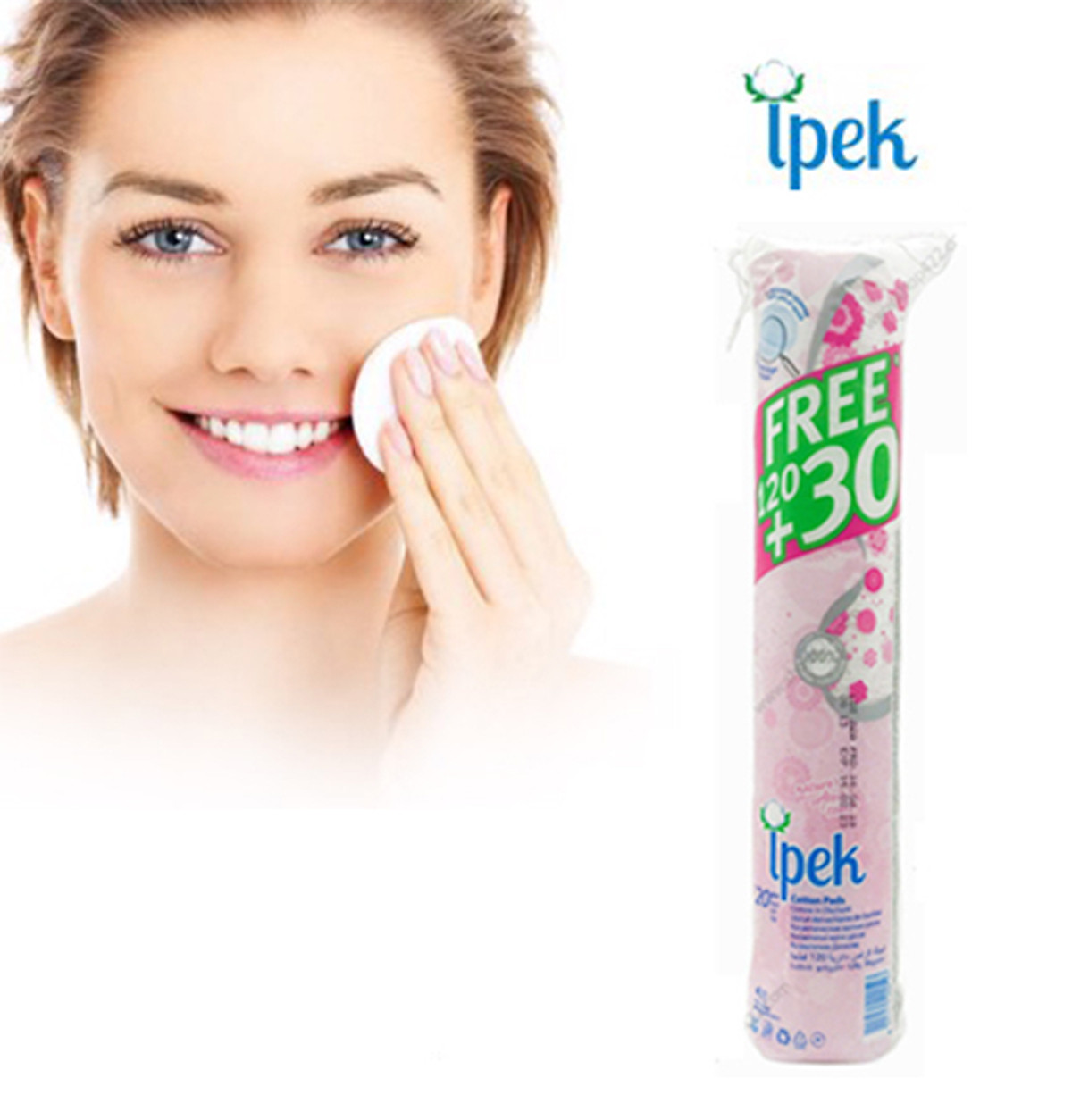 Combo 15 Bông tẩy trang Ipek Thổ Nhĩ Kỳ 100% Cotton không xơ bông mềm mịn 150 miếng