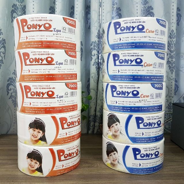 Giấy vệ sinh cuộn lớn Ponyo 700g