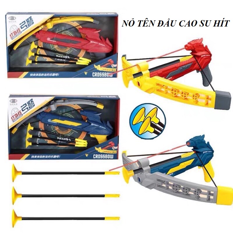 Đồ chơi Cung Tên Có Đèn Laze - Cung Nỏ bằng nhựa có đầu hít cao su cho bé