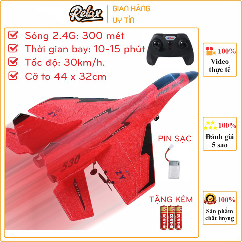 Máy bay xốp điều khiển từ xa ZY- 530 pro, máy bay phản lực điều khiển từ xa giá rẻ, đồ chơi mô hình cho trẻ em có điều khiển bằng tay, phát triển trí não máy bay đồ chơi máy bay cánh cố định
