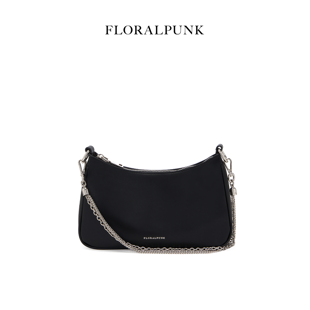 Túi xách Floralpunk Hobo Multichain Bag màu đen