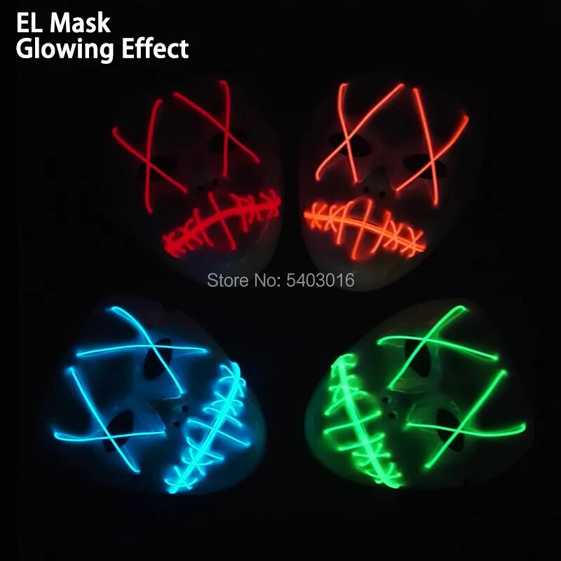 Mặt Nạ hóa trang Halloween- Mặt Nạ LED sáng huỳnh quang