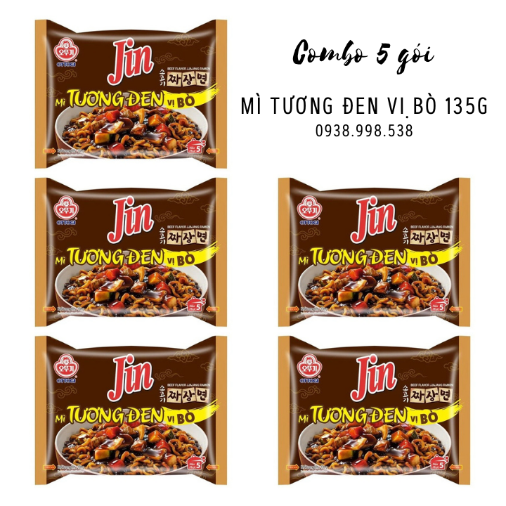 Combo 5 gói - Mì Tương đen vị Bò 135 g