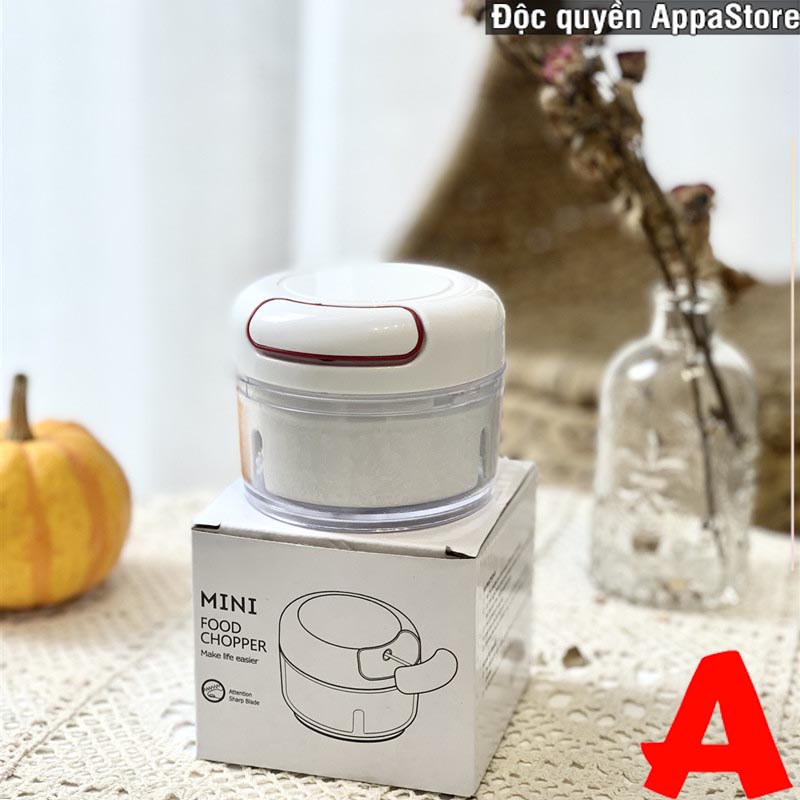 Máy xay tỏi ớt cầm tay bằng tay siêu tiện lợi-Dụng cụ xay tỏi ớt cầm tay đa năng thế hệ mới, Xay tỏi ớt kéo tay mẫu mới. Máy xay tỏi Mini Appa Store