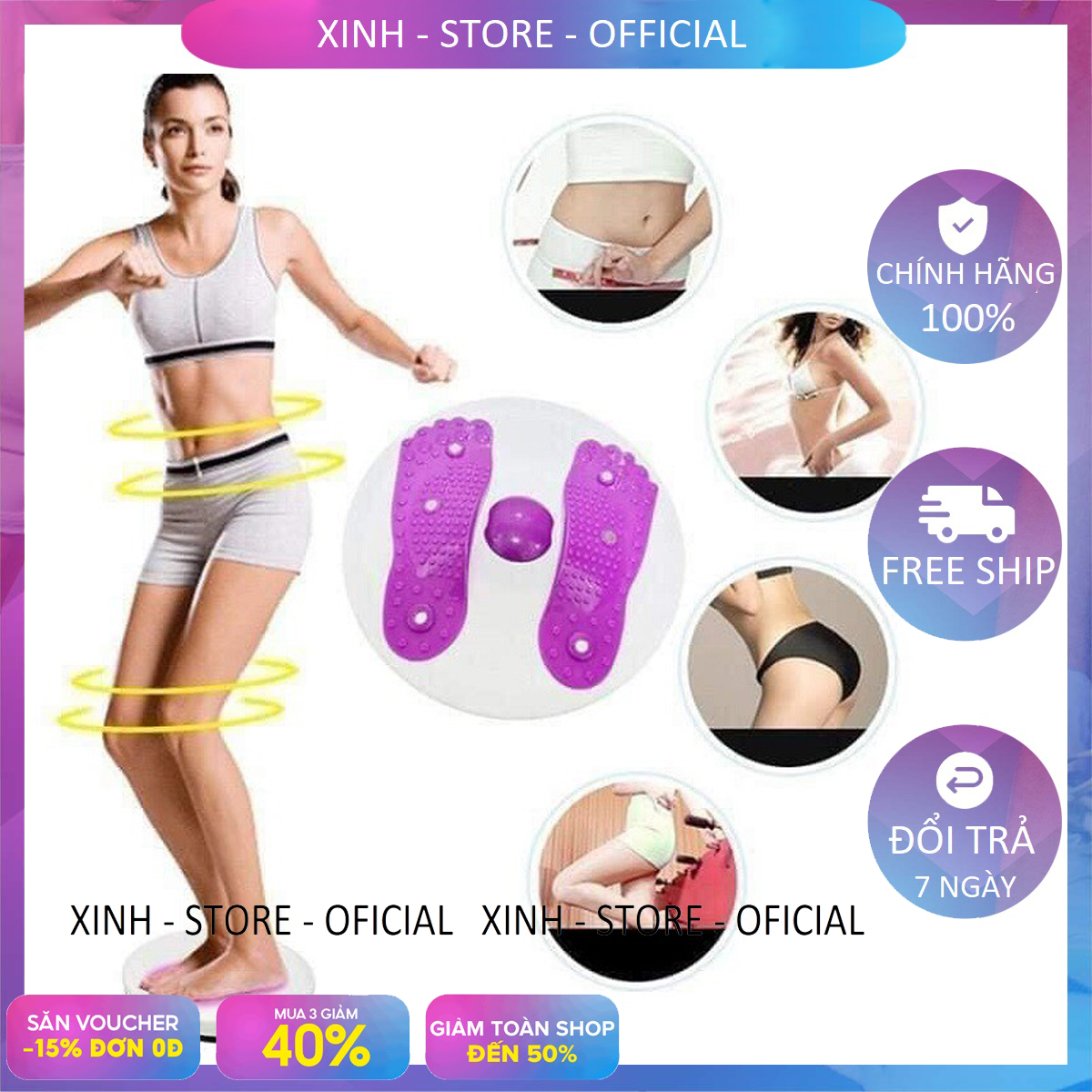[ GIẢM 20K SHIP CHO MỌI ĐƠN HÀNG ] Đĩa xoay eo tập thể dục giảm cân 360 độ kết hợp mɑssage chân cao cấp, Đĩa xoay eo giảm cân , bàn xoay eo giảm mỡ bụng , dụng cụ tập cơ bụng tại nhà , gọn nhẹ , đánh tan mỡ bụng
