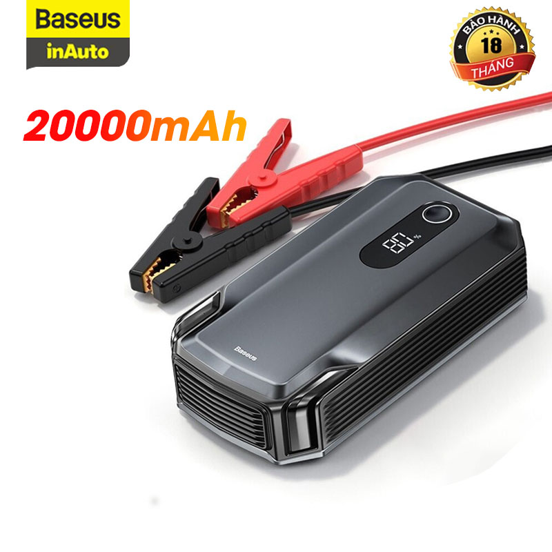 [BẢO HÀNH 12 THÁNG]Bộ Kích Nổ Ô Tô Baseus CRJS04 Kiêm Sạc Dự Phòng Dung Lượng 20000mAh kích lên Dòng Điện Lớn 2000A/ 12V