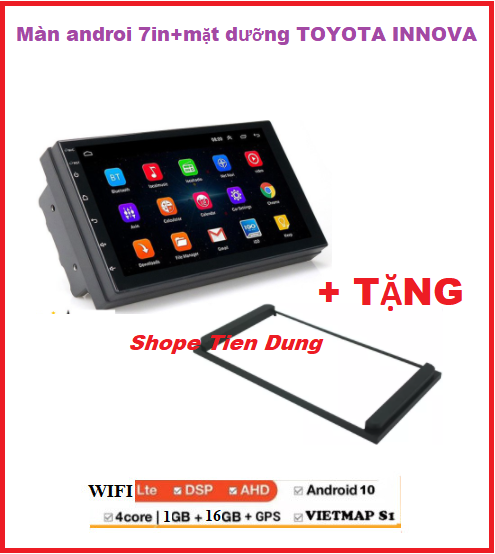  Đầu dvd Android 7inch cho ô tô,màn hình ô tô+tặng khung dưỡng cho dòng TOYOTA,màn kết nối wifi ram1G-rom16G màn hình 7inch Full HD,kính cường lực,chống chói lóa.Đầu màn hình ô tô lắp chung nhiều dòng xe,dvd oto gắn taplo,tiện ích xe hơi 