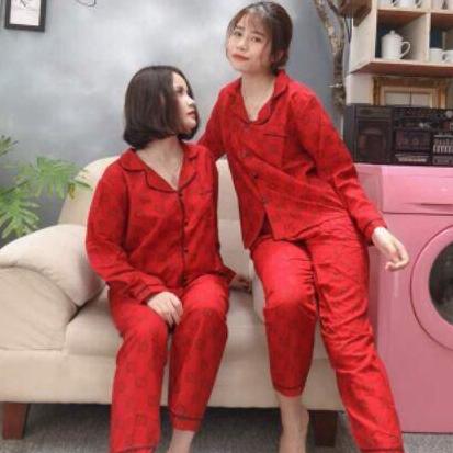 [Quỳnh Chi Luxury] ĐỒ BỘ PIJAMA, ĐỒ NGỦ TAY DÀI GG CHẤT KATE THÁI SIÊU THỜI TRANG