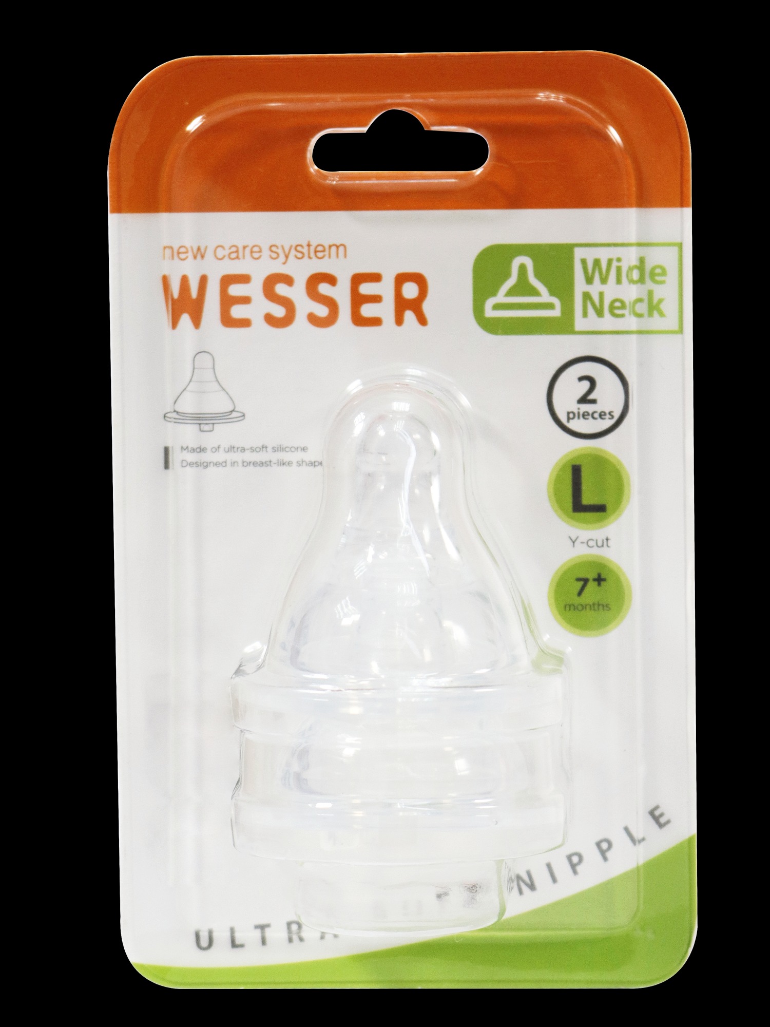 Ty bình sữa Wesser cổ rộng size L - 2 cái/vỹ
