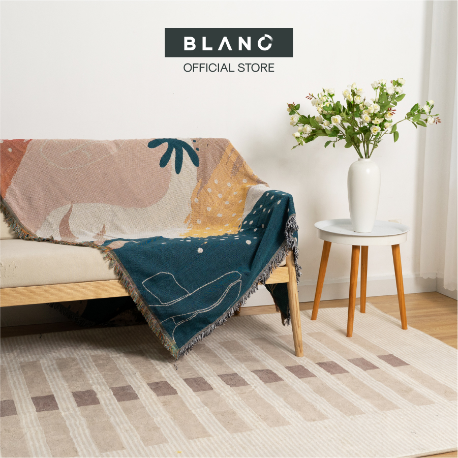 Chăn phủ sofa khăn phủ sofa chăn phủ giường trang trí decor serif blanc'