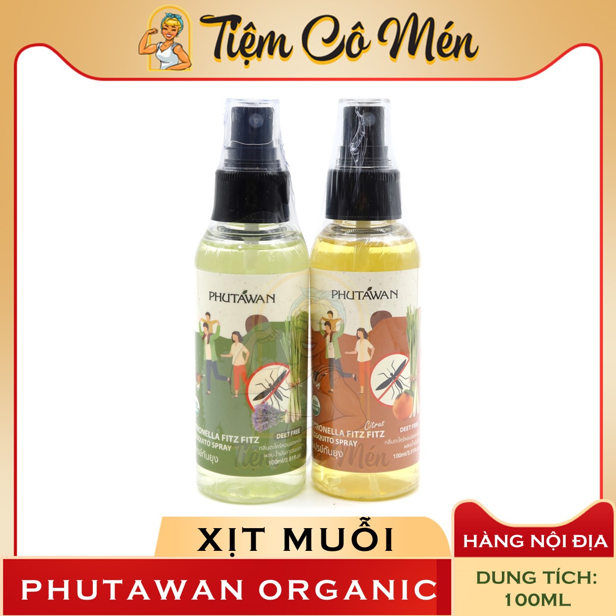 Xịt chống muỗi phutawan thái lan - 100ml - đủ mùi - hàng nội địa thái lan