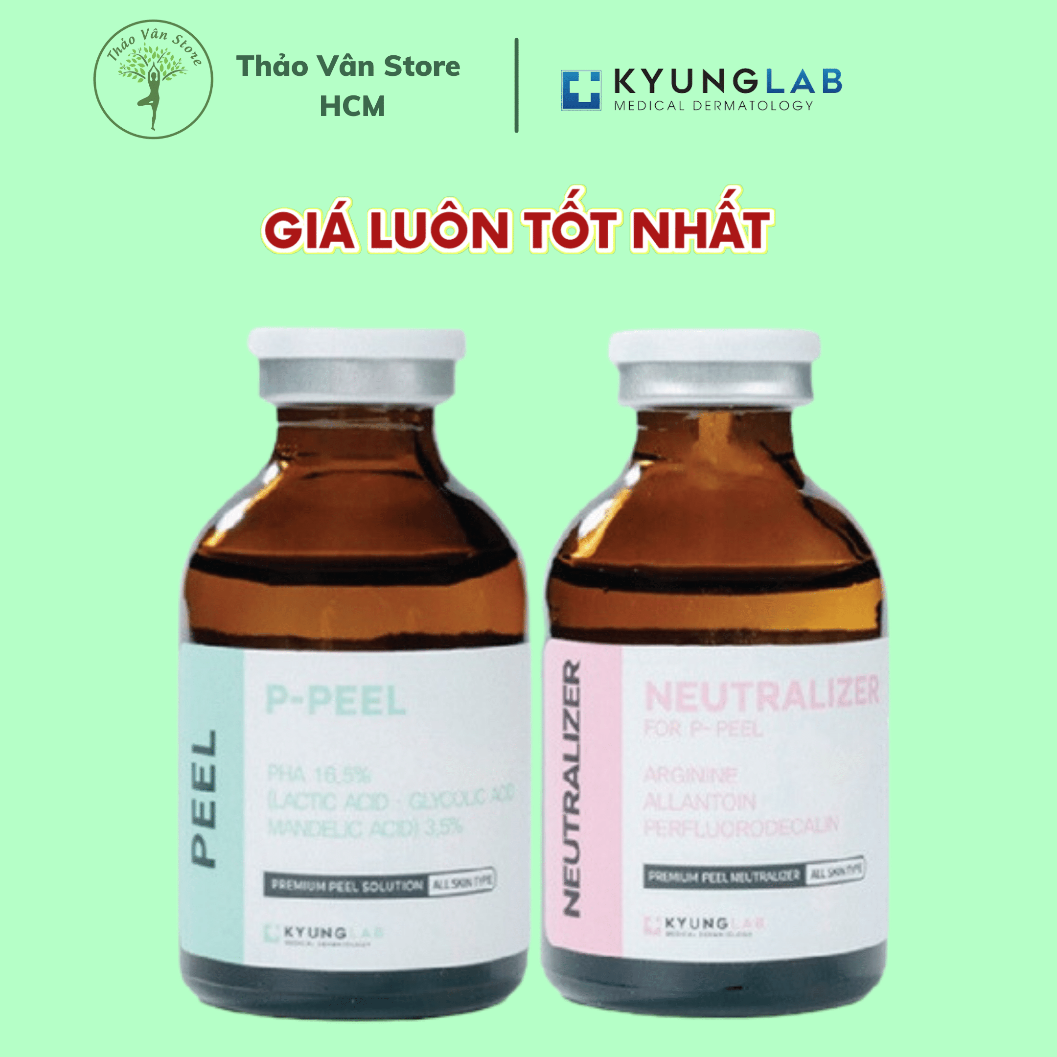 Peel kyunglab/ kyung lab - cặp đôi hoàn hảo peel da sinh học kyung lab p peel - nước trung hoà neutralizer