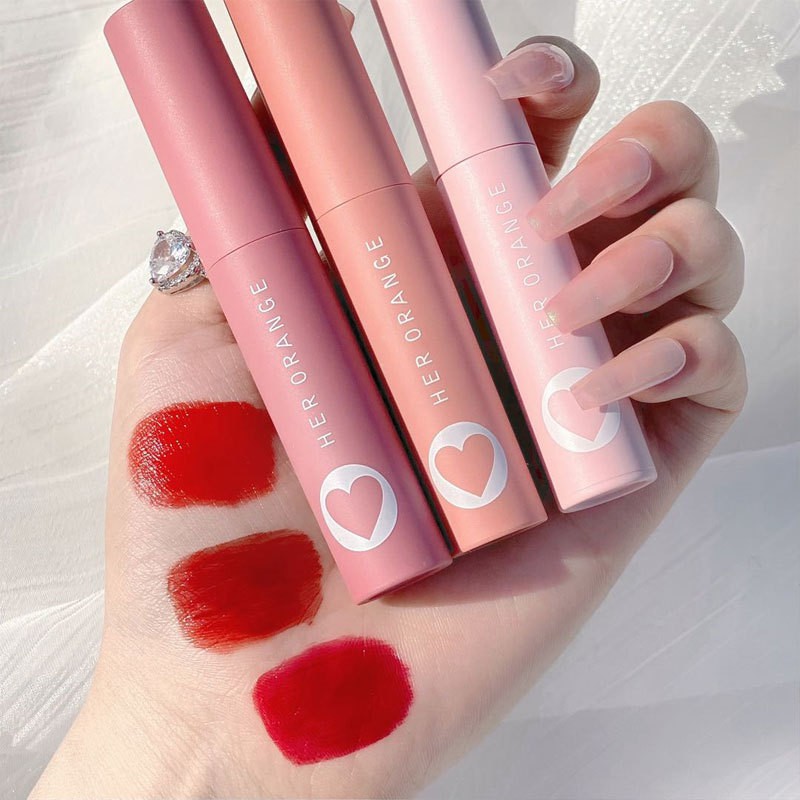 Set son kem 3 cây herorange vỏ hồng phấn 3cx slim lip gloss kit