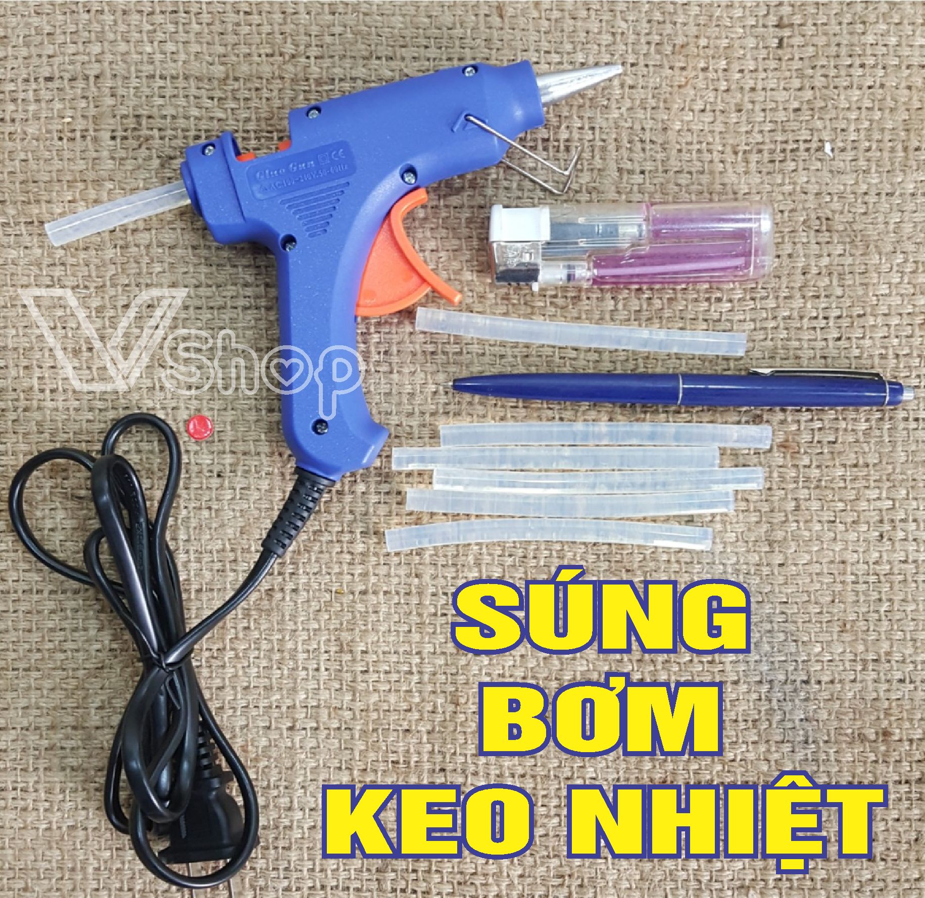 Dụng cụ bơm keo nhiệt. keo nến, keo que đốt nóng chảy, loại nhỏ, 0,7cm