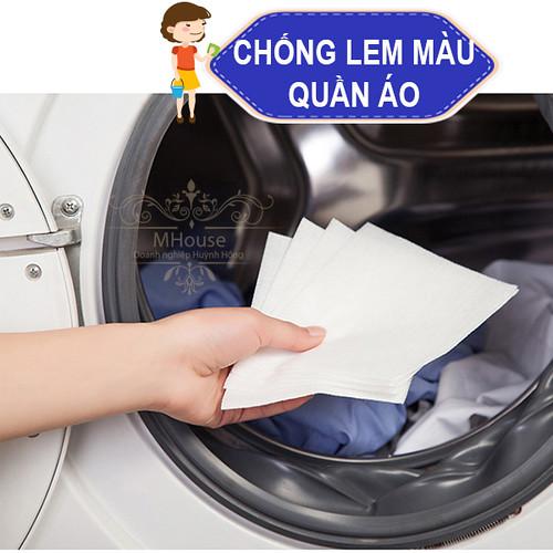 Hộp Giấy Giặt hút màu nhuộmChống Lem Loang màu Quần áo Túi Lưới Giặt Quần Áo Phao Lọc Cặn Bẩn Máy Giặt