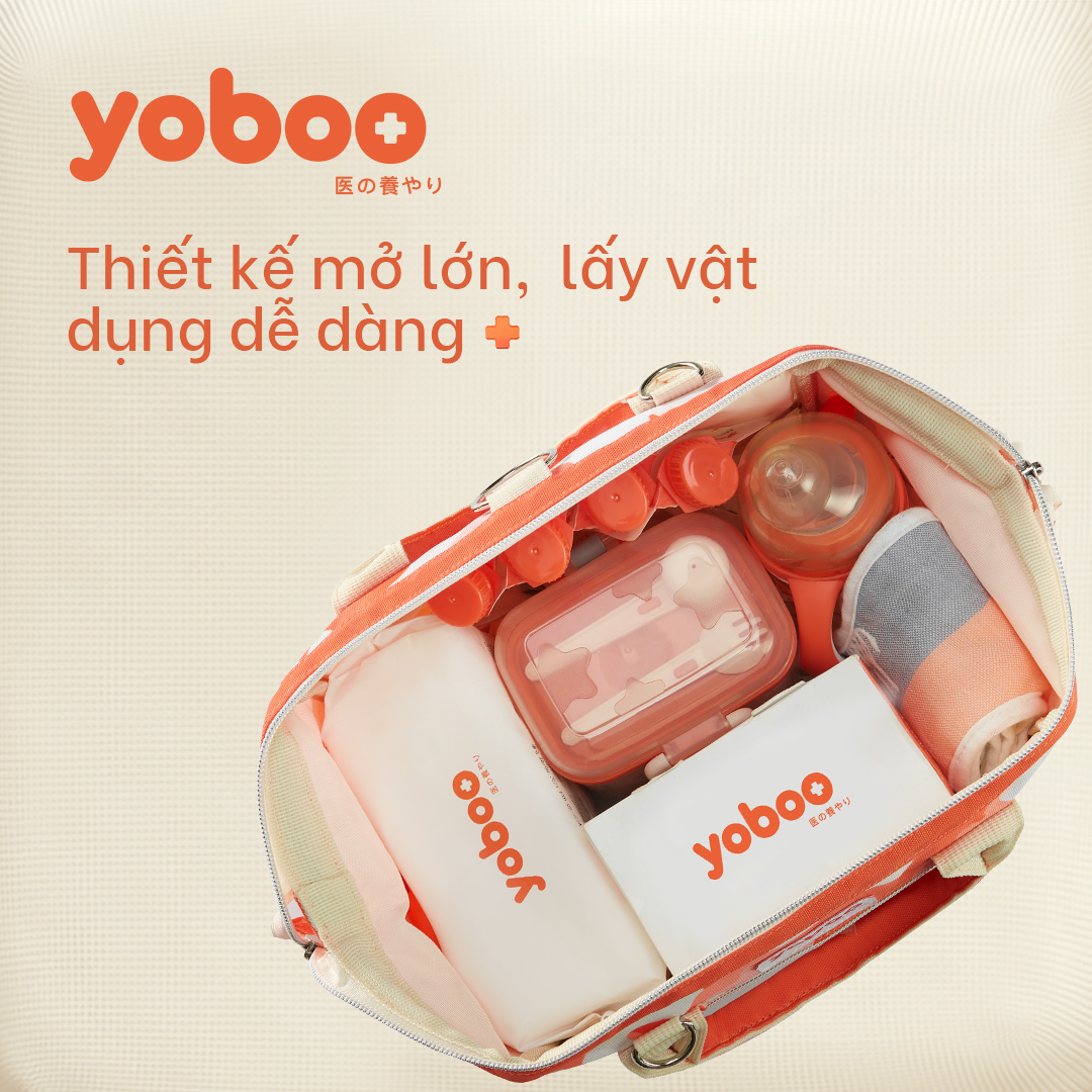 túi đựng bỉm sữa đeo chéo yoboo - chống nước - chất lượng nhật bản 3