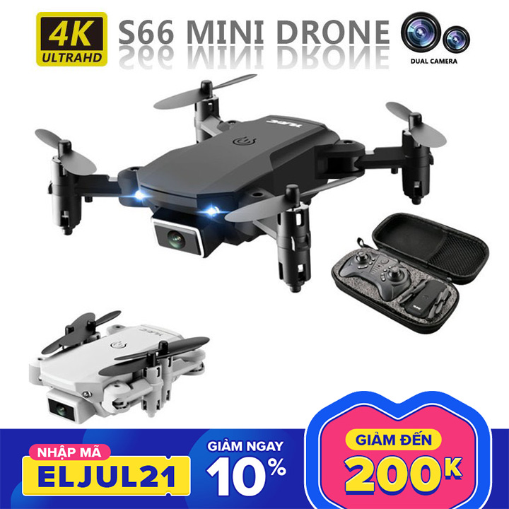 DCTK - Máy bay flycam S66 máy ảnh camera 4K HD 1080P truyền trực tiếp về điện thoại Có chế độ tự về bằng 1 nút bấm trên tay điều khiển