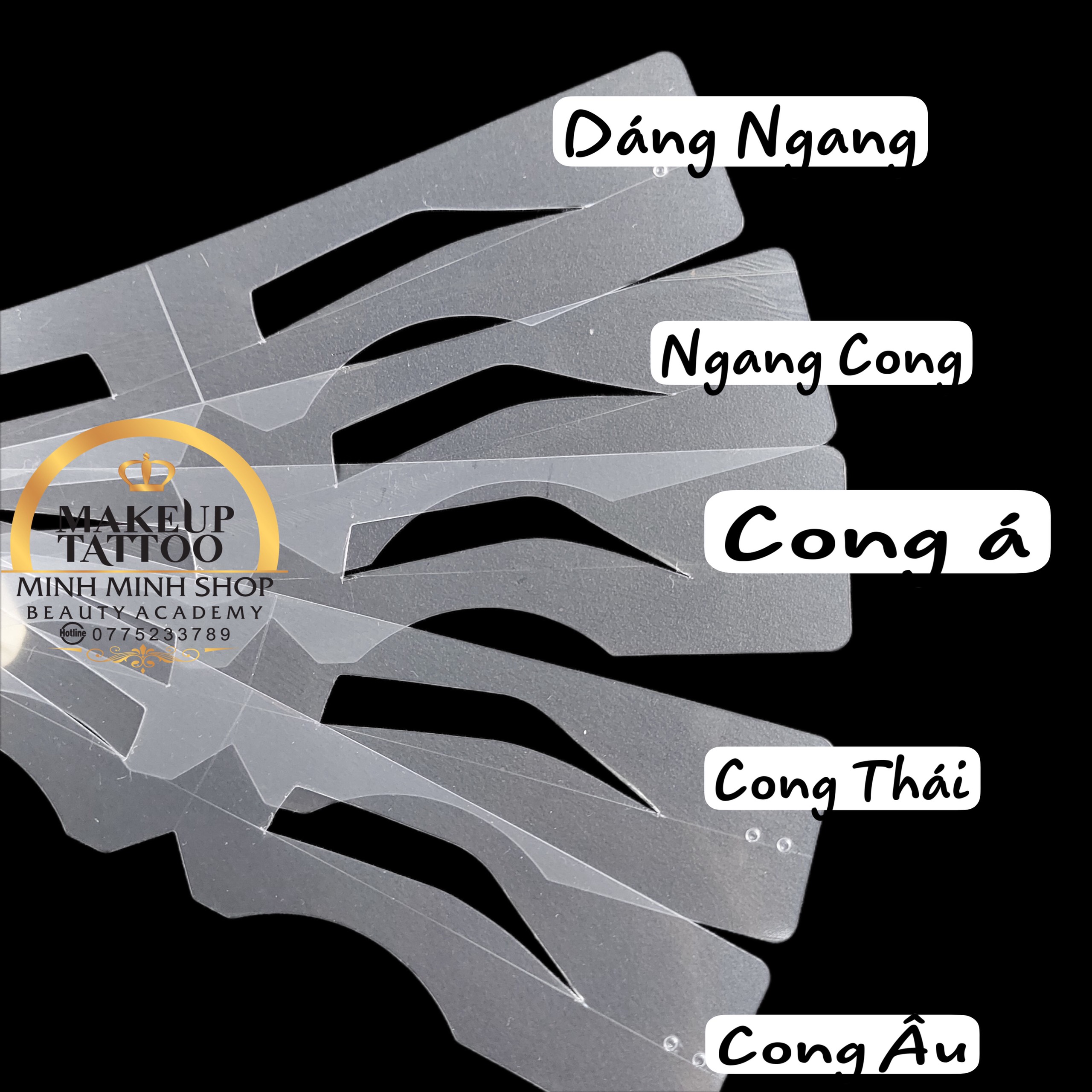 Bộ khung vẽ chân mày 5 dáng vietlip, khung chân mày dáng chuẩn