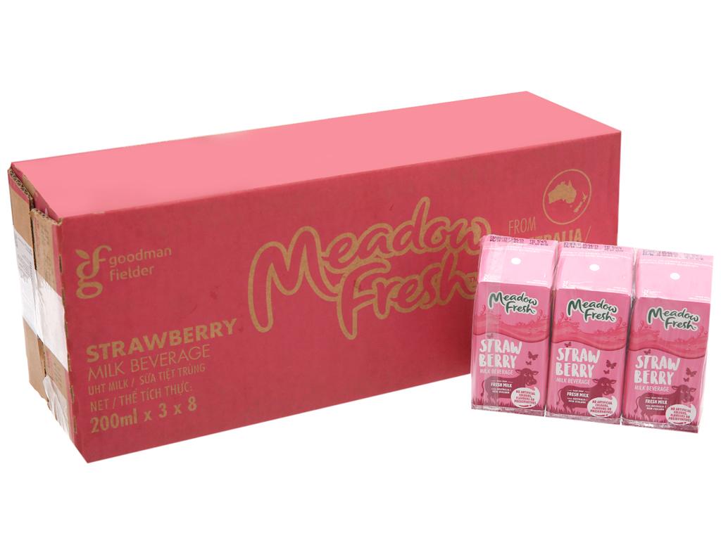 Thùng sữa Meadow Fresh hương dâu 200ml