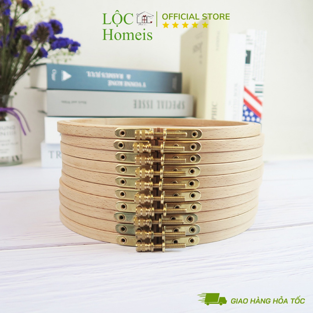 Khung thêu gỗ sồi cao cấp full size - lộc homeis
