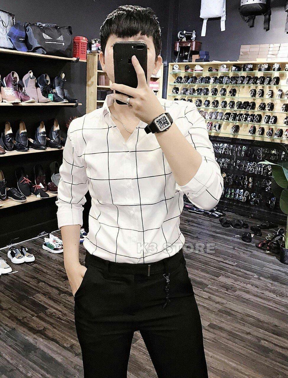 [Hoàn Tiền 15%] [HCM]ÁO SƠ MI NAM KẺ SỌC Ô VUÔNG MẪU ĐANG HOT TẾT