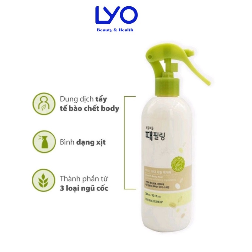 [GIẢM 5% ĐƠN 129K]Tẩy Da Chết Toàn Thân Dạng Xịt The face shop Body Clean Peeling Mist 300ml Lyo Shop