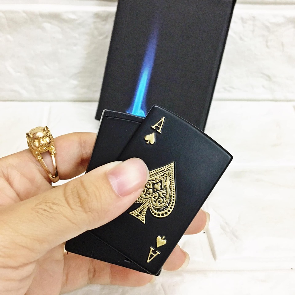 [HCM]BẬT LỬA HỘT QUẸT KHÒ LÁ BÀI BÍCH ĐEN KIM LOẠI SÀI GA