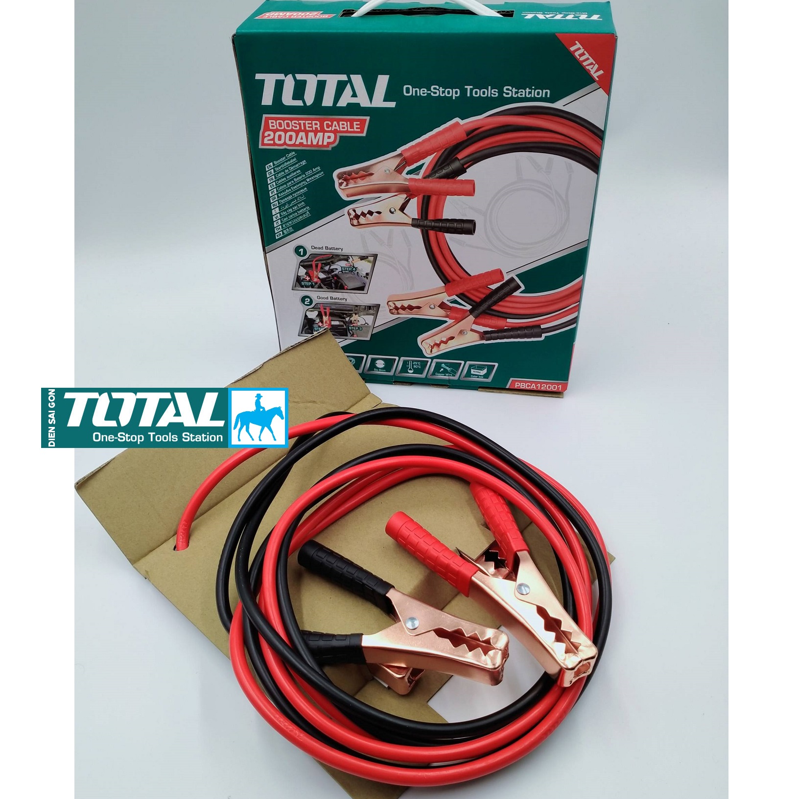 Dây nối sạc bình ắc quy acqui 200AMP 600AMP Booster Cable TOTAL Chính hãng PBCA12001