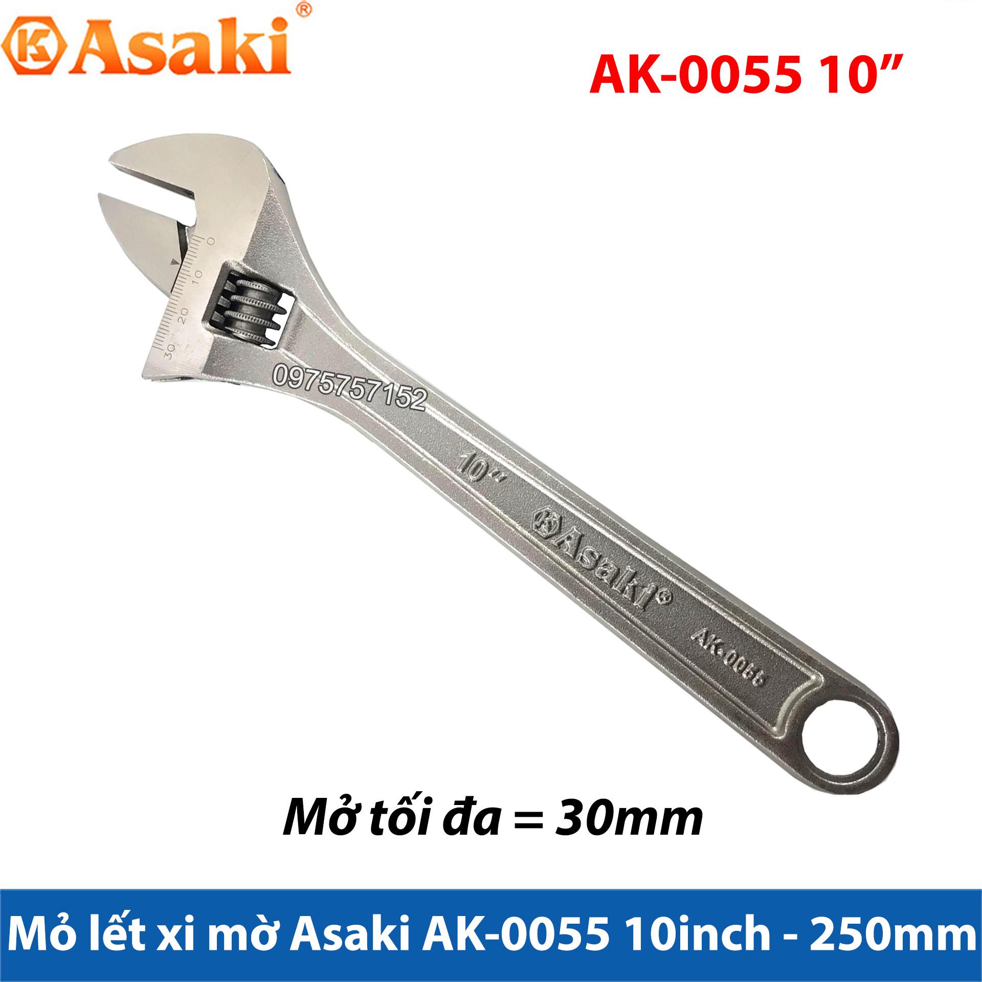 Mỏ lết xi mờ cao cấp asaki ak-0055 10inch - 250mm