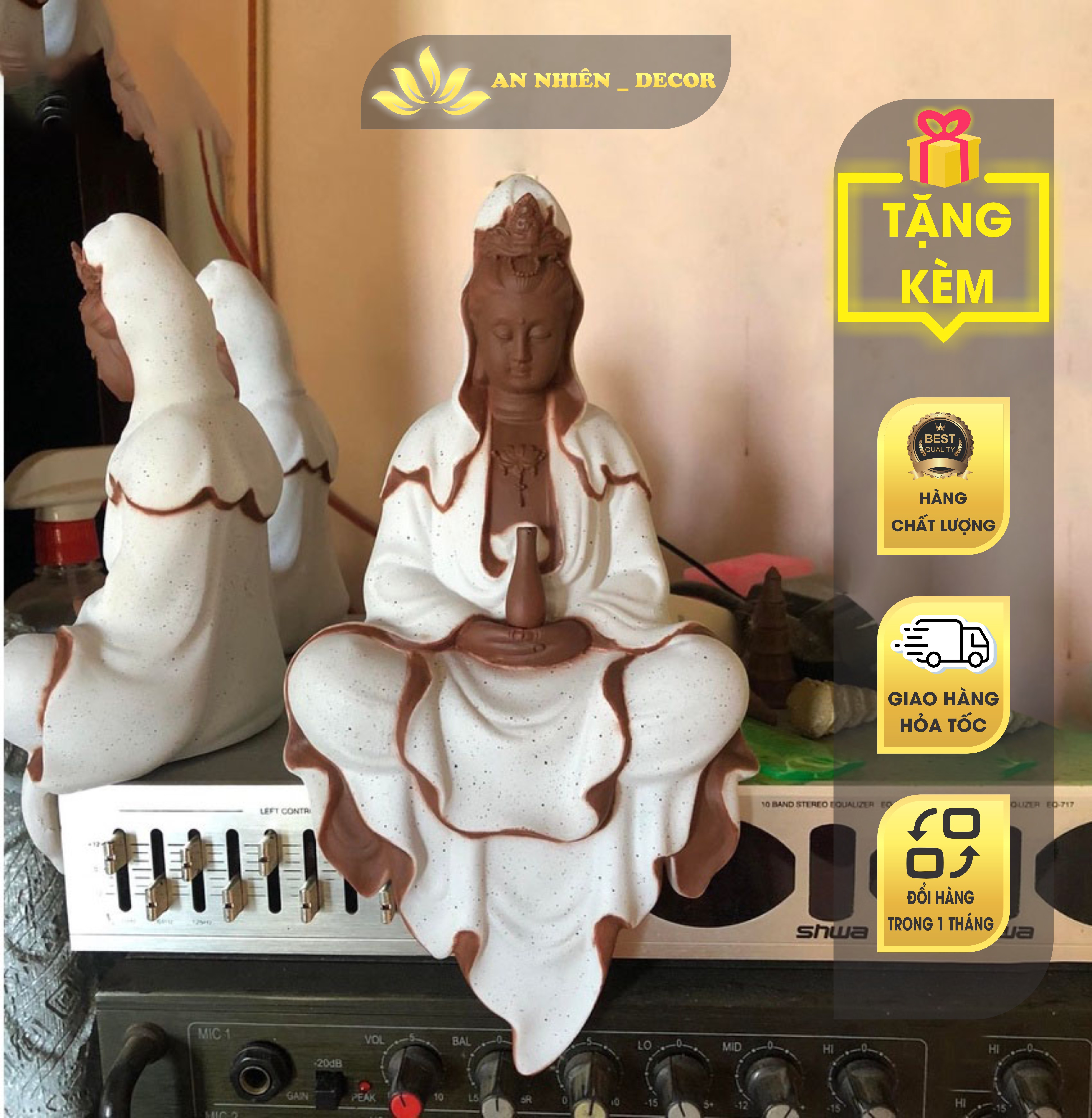 Tượng quan âm ngồi thủ ấn - tượng trang trí phong thủy