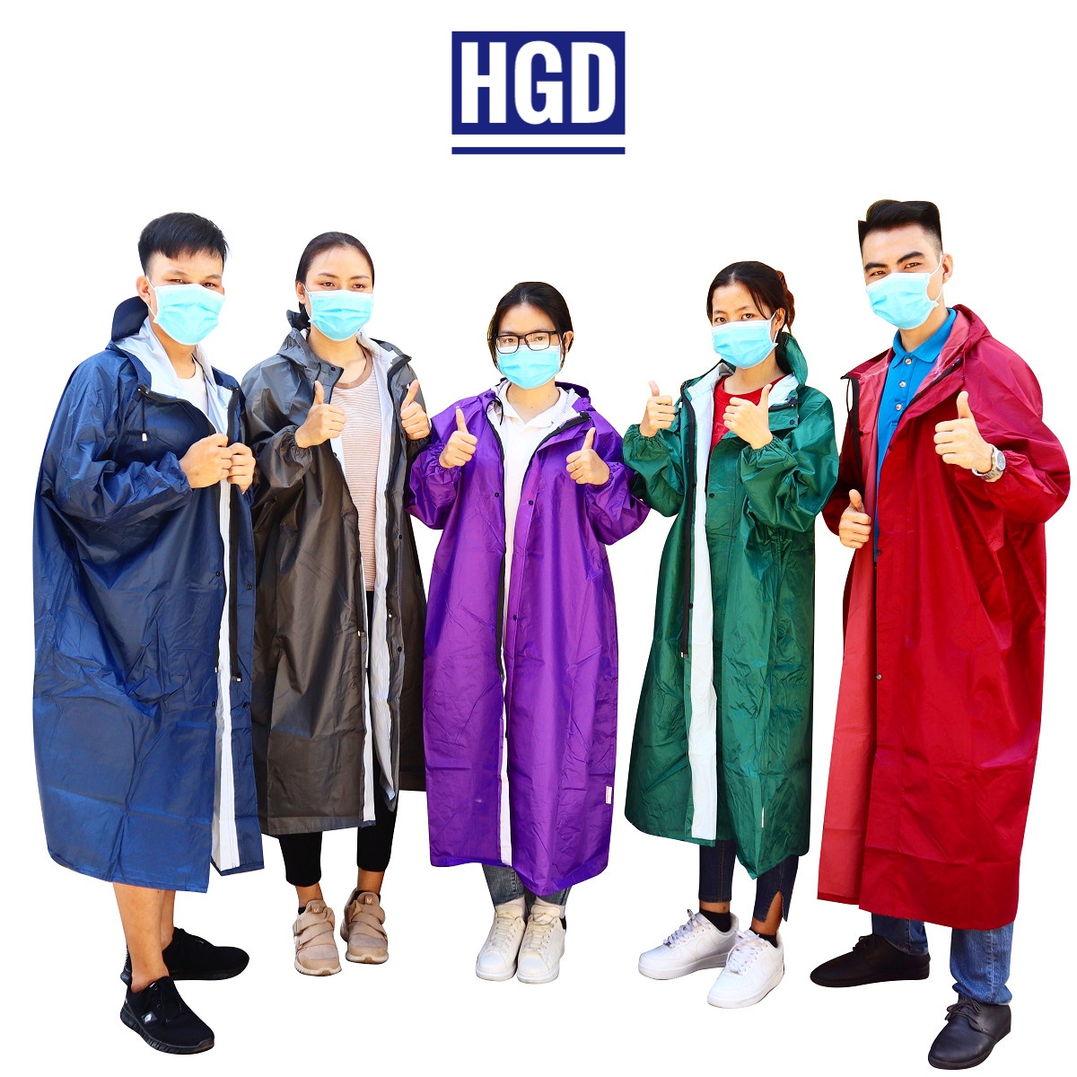 Áo Mưa Vải Dù Da Cá Dây Kéo Trước Áo Mưa Vải Dù Tổ Ong Cao Cấp Không Thấm Nước AM02