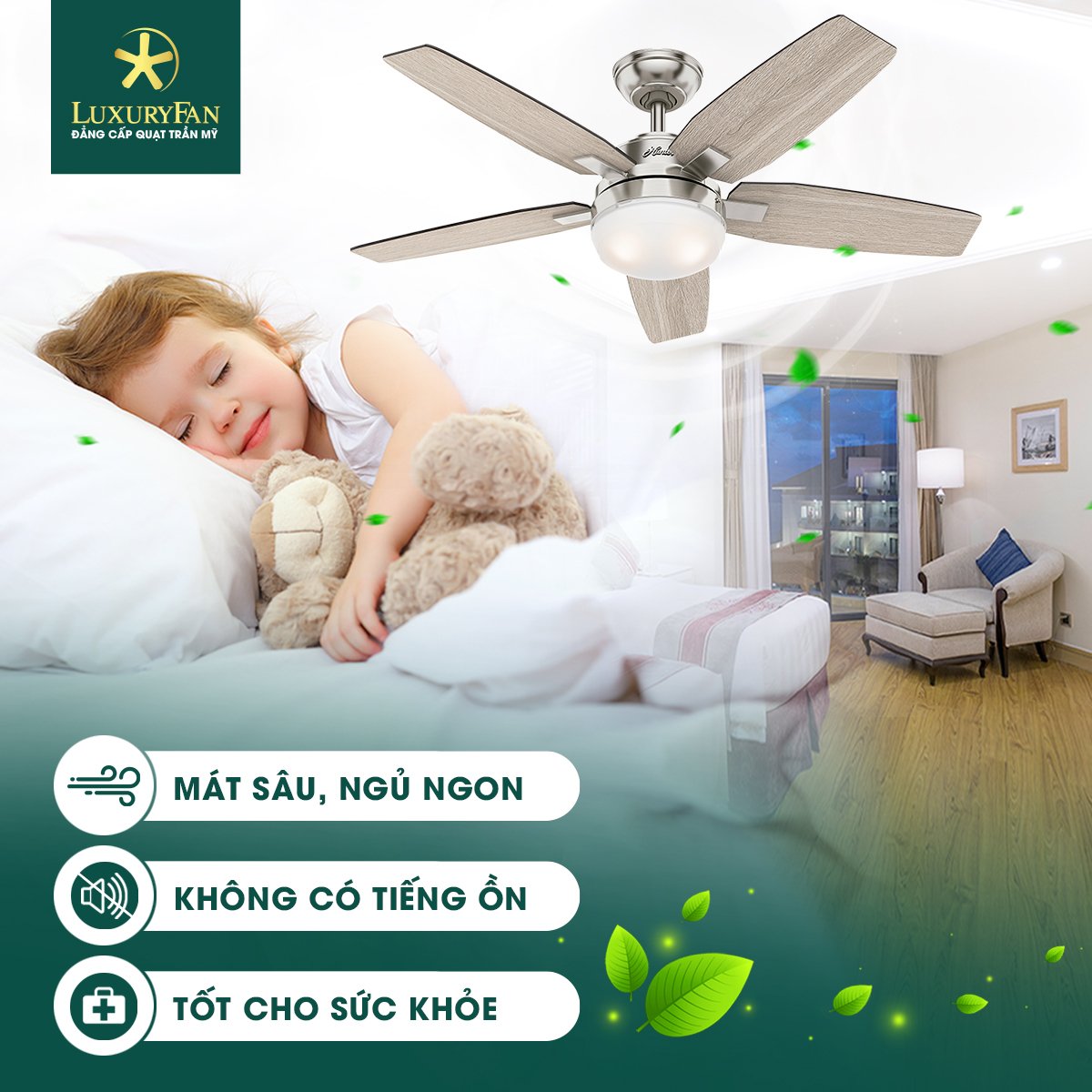 Quạt trần hunter arcot 50646, 50647