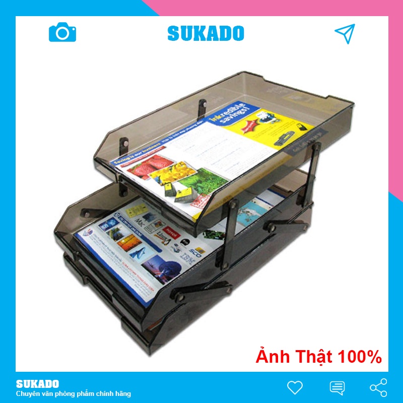 Kệ 3 tầng đựng tài liệu để bàn Xukiva 169.3 Giúp lưu trữ hồ sơ gọn gàng THIỆN PHƯỚC