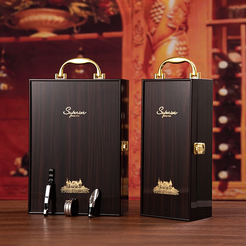 Hộp đựng 2 chai vang cao cấp - Hôp gỗ sơn mài