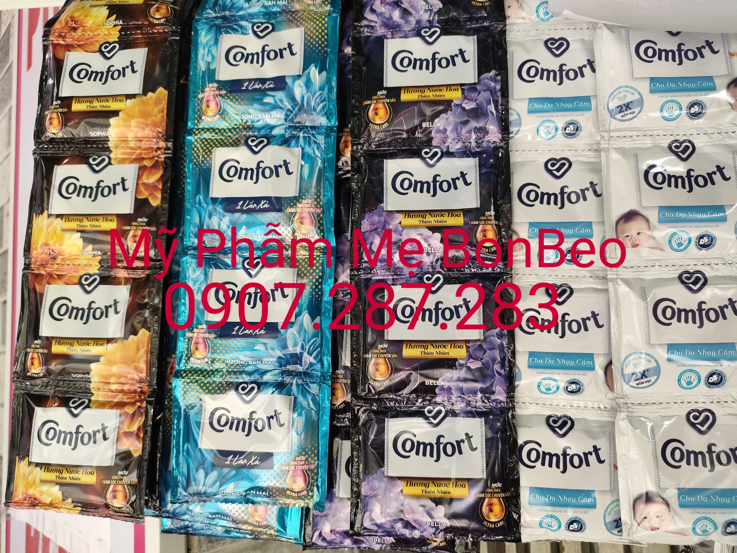 Nước xả vải Comfort 1 lần xả dây 10 gói