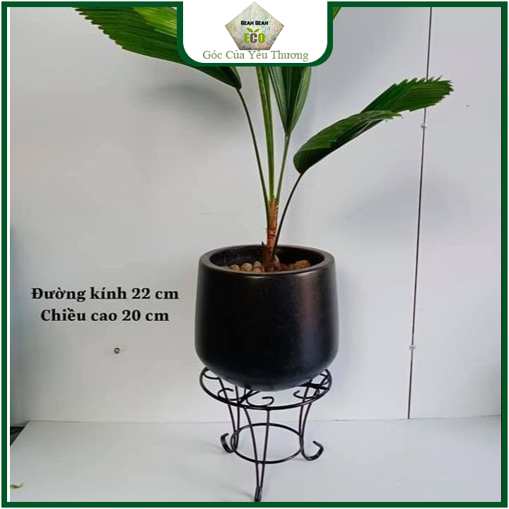 Combo 2 chân đế kê sắt Chậu Cây Cảnh Hoa Văn cao 18cm