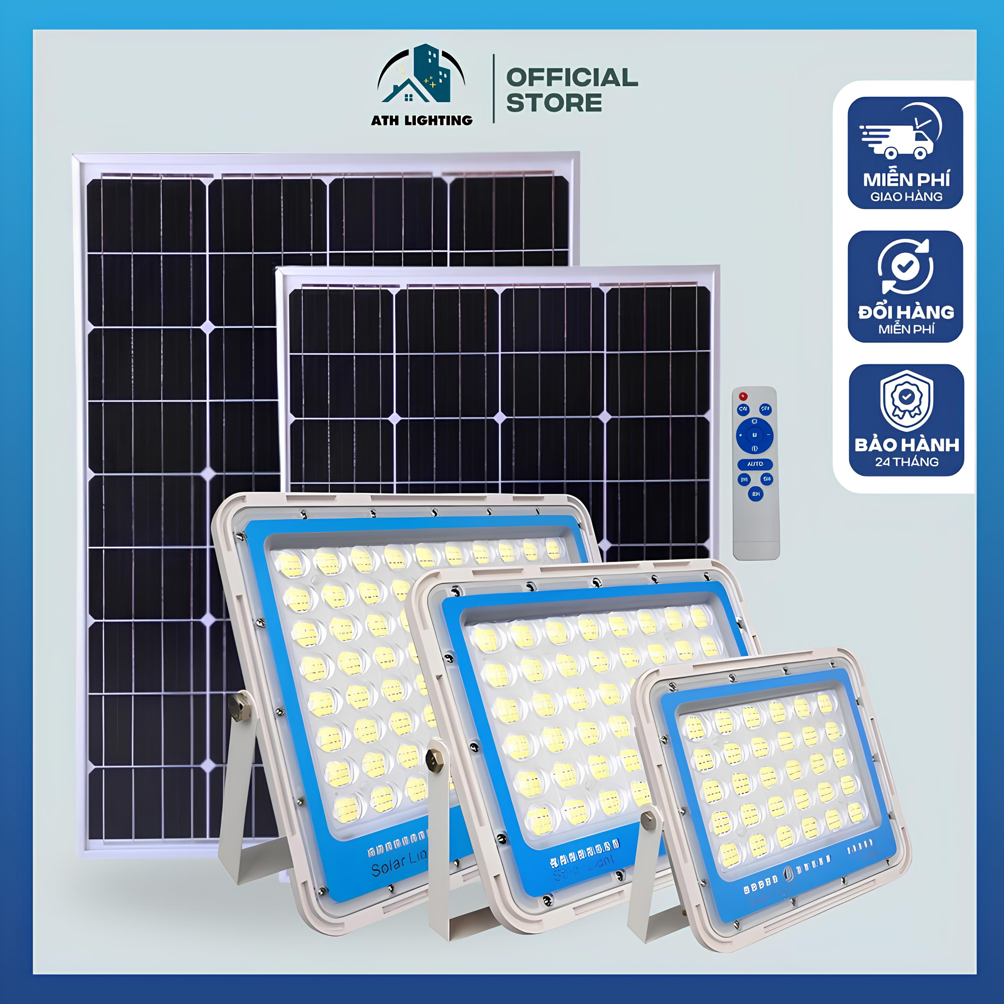 Đèn năng lượng mặt trời ATH LIGHTING, loại đèn năng lượng sân vườn cao cấp thế hệ mới chống loá, đế tản nhiệt nhôm chống nước tuyệt đối IP66