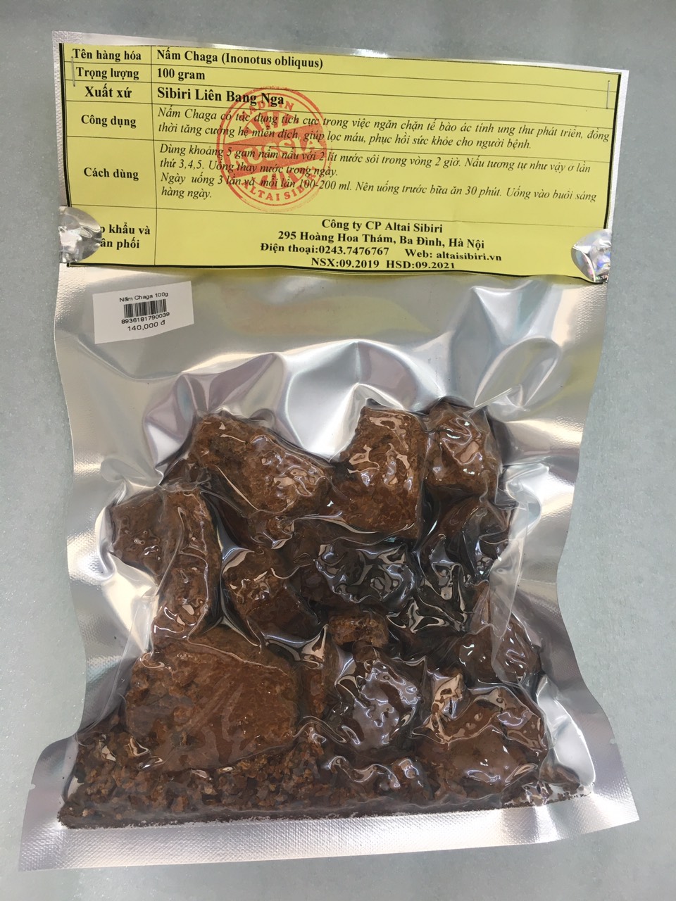100 gam nấm chaga sibiri - hàng nhập khẩu chính ngạch liên bang nga