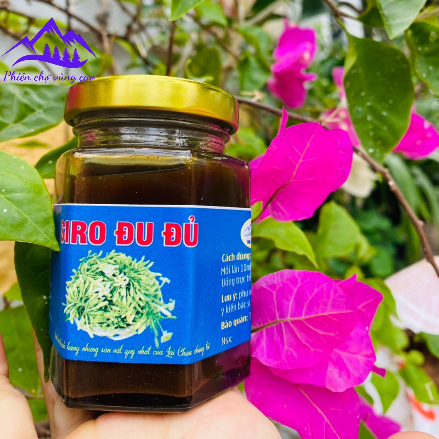 Siro hoa đu đủ đực theo công thức đông y gia truyền nụ hoa đu đủ đực tươi khô kết hợp lá chanh, cát cánh, kha tử, thảo dược khác