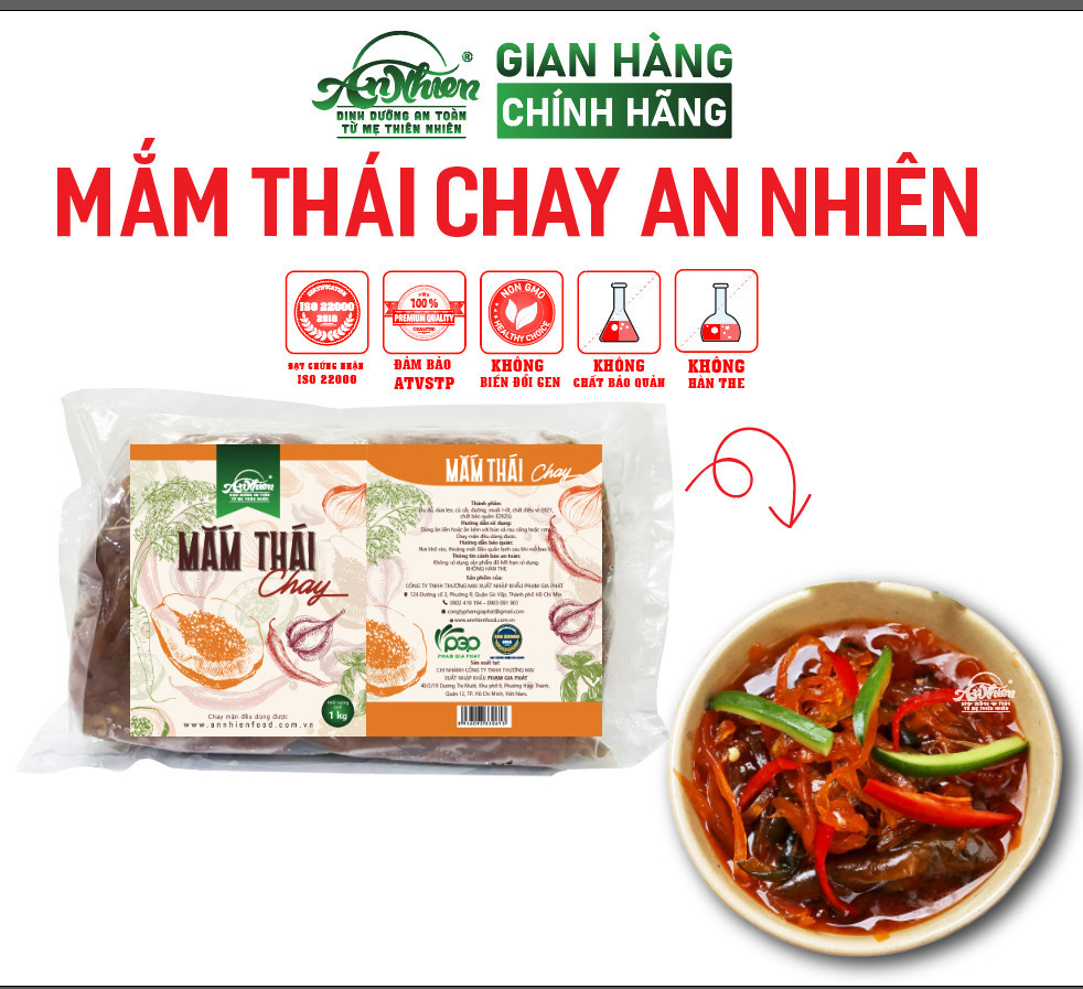 Mắm thái chay kg, thực phẩm chay dinh dưỡng, thuần chay healthy, đồ ăn chay
