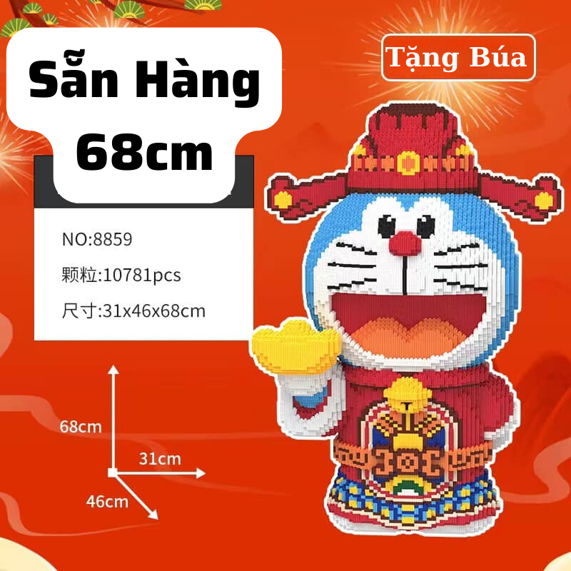 Le.go Doremon thần tài 68cm,40cm, Xếp hình doremon size đại 40cm, 65cm Mô hình Lego 3D Doremon