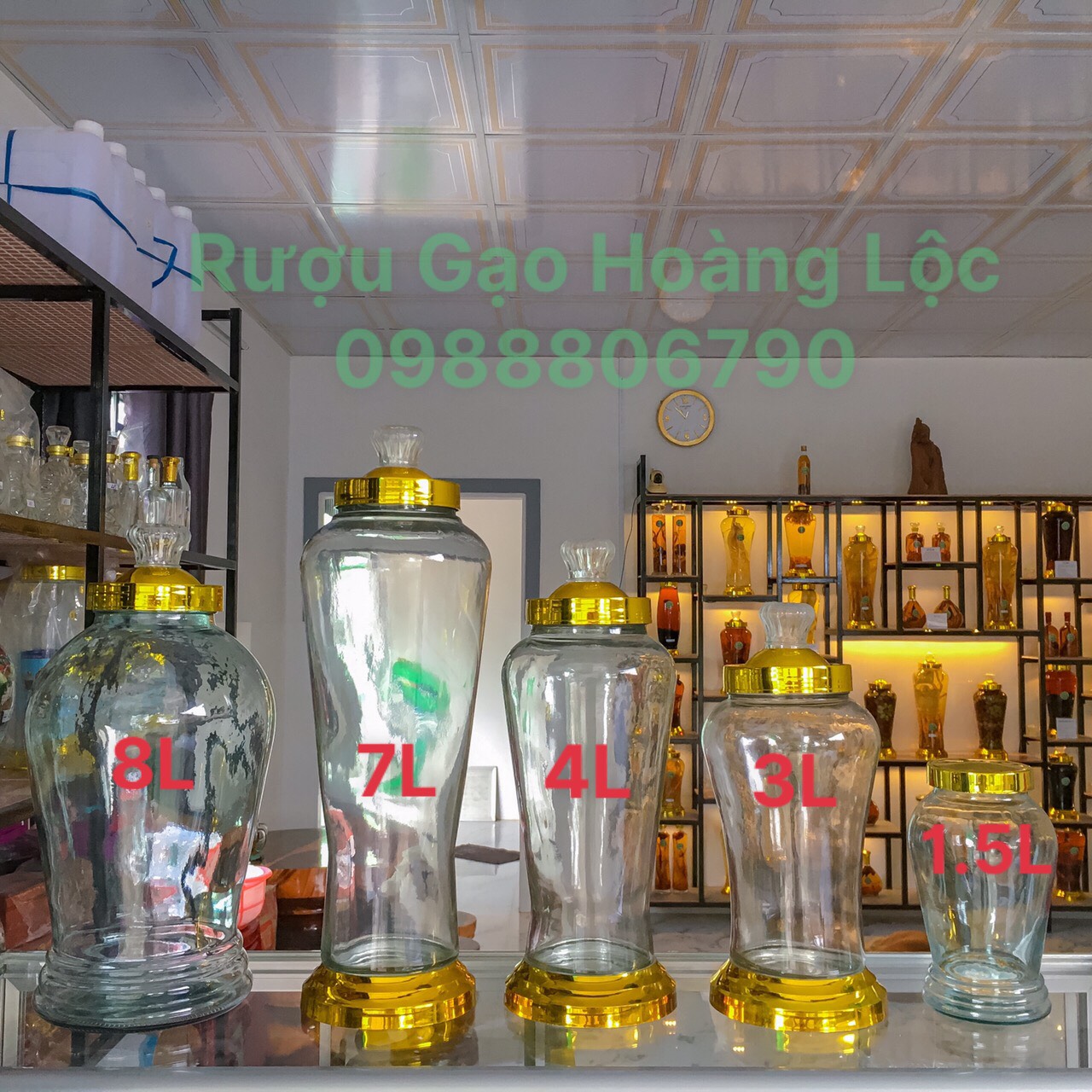 Bình thủy tinh ngâm rượu 1.5l 3l 4l 7l 8l