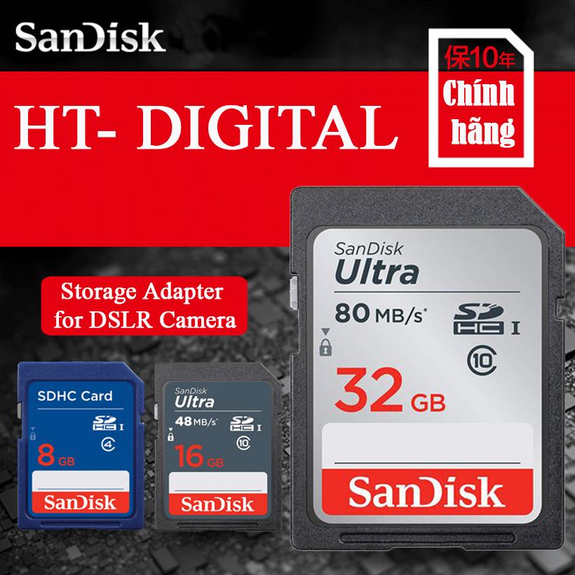 Thẻ nhớ máy ảnh SDXC Sandisk Ultra 32GB 80MB/s cho Canon Nikon Fujifilm Sony Samsung