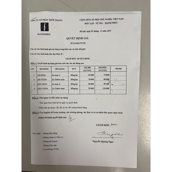 ◐☁∏  Áo đông xuân cộc tay cotton 100  Hanosimex chính hãng