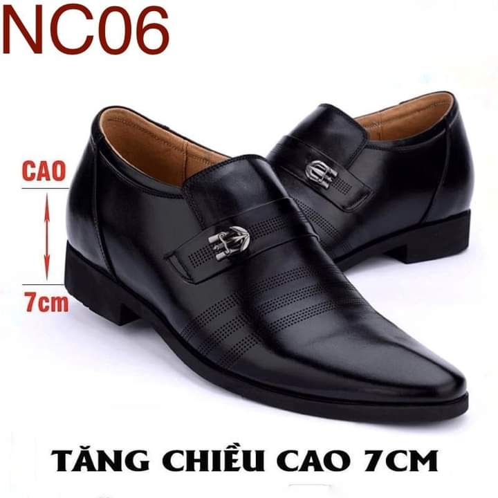 Giày tăng chiều cao nam 7cm da bò bảo hành 12 tháng giày tăng chiều cao nam cao ẩn 7cm kín đáo bí mật từ bên trong