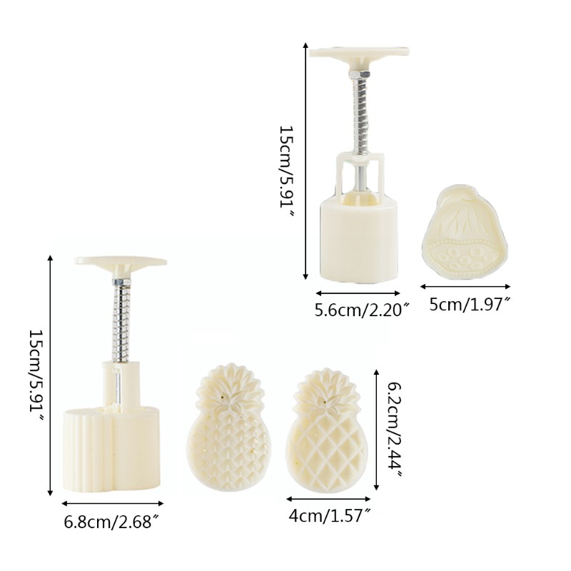 Khuôn lò xo làm bánh dứa, bánh trung thu, bánh quy các loại 2 mặt 50g