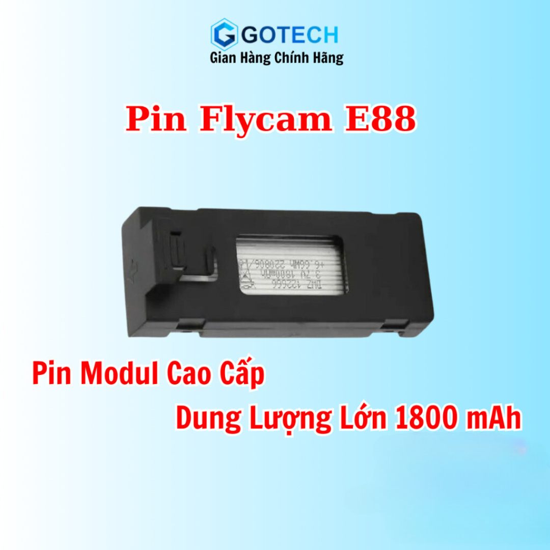 Pin Flycam E88 Max, K998 ProMax, S2S, E88 Pro, E99 Max Máy Bay Không Người Lái 3.7v Dung Lượng Cao 1800 mah Hàng Bóc Máy