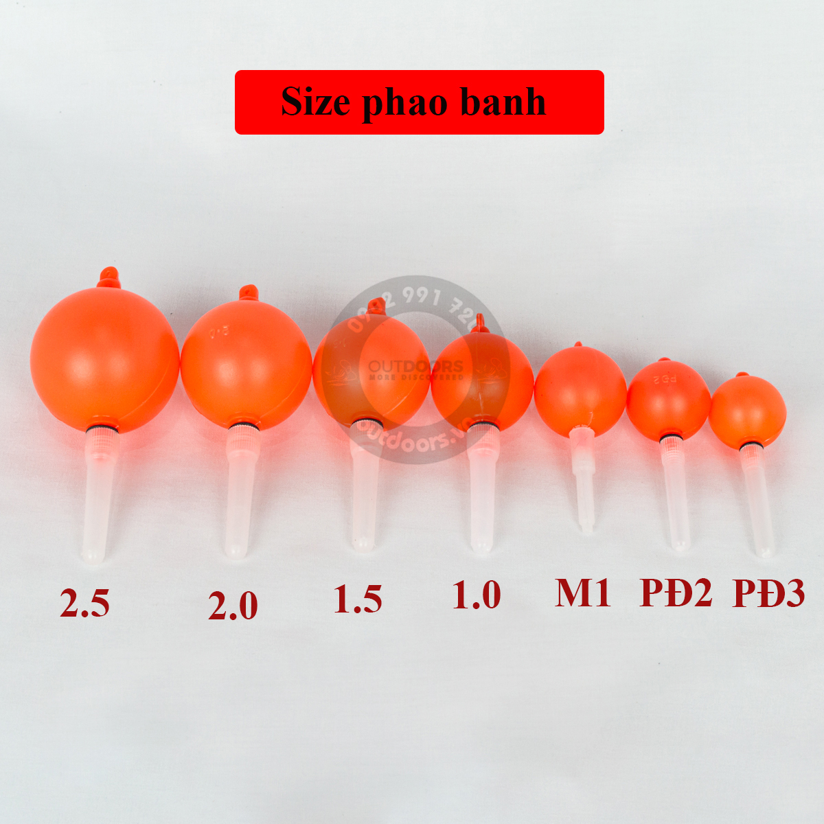 Phao boom có lỗ để phao đèn đủ size/Phao banh câu cá